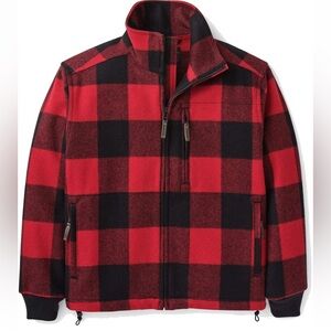 Filson Wool Red & Black Buffalo Plaid Mackinaw Field Jacket